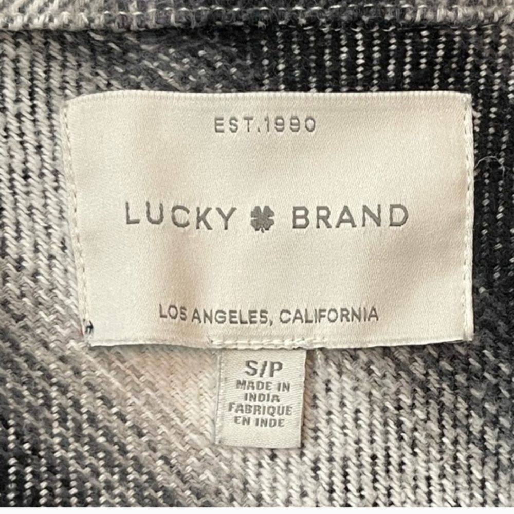 Lucky Brand Buffalo Plaid Black and White Women's Shirt/Jacket Shacket Size S - Picture 8 of 8